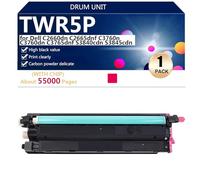 aauot TWR5P Unidad de Tambor Compatible para DELL C2660dn C2665dnf C3760n C3760dn C3765dnf S3840cdn S3845cdn Impresión, Impresión de Alto Volumen,Magenta-1 Pack
