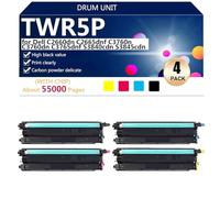 aauot TWR5P Unidad de Tambor Compatible para DELL C2660dn C2665dnf C3760n C3760dn C3765dnf S3840cdn S3845cdn Impresión, Impresión de Alto Volumen,BCMY-1 Pack
