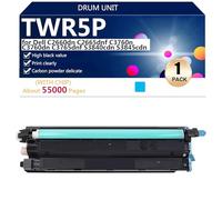 aauot TWR5P Unidad de Tambor Compatible para DELL C2660dn C2665dnf C3760n C3760dn C3765dnf S3840cdn S3845cdn Impresión, Impresión de Alto Volumen,Cyan-1 Pack