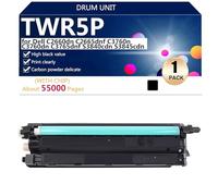 aauot TWR5P Unidad de Tambor Compatible para DELL C2660dn C2665dnf C3760n C3760dn C3765dnf S3840cdn S3845cdn Impresión, Impresión de Alto Volumen,Black-1 Pack