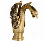 AAureolo Grifo De Baño Moderno De Cobre Antiguo Con Forma De Cisne, Con Una Sola Palanca Para Ajustar El Caudal De Agua (Caliente y Fría), De Un Solo Orificio, Tocador, Lavabo, Bañera y Fregadero.