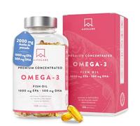AAVALABS Omega 3 2000mg por dosis diaria (2 cápsulas) - 1000mg de EPA + 500mg de DHA - Ácidos Grasos de Alta Potencia - Destilado Molecularmente - 120 Cápsulas - 60 días de suministro