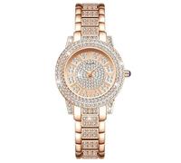 AAVEDA Reloj de cristal de lujo para mujer, elegante, de acero, resistente al agua, S0.6x4.5
