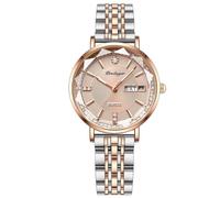 AAVEDA Reloj de cuarzo para mujer, Reloj Analógico, casual, de negocios, de acero inoxidable, resistente al agua, luminoso, color plateado, Relojes, S0.6x4.5, Pulsera