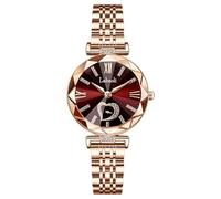 AAVEDA Reloj de mujer de moda vestido de oro rosa correa de malla moda diamante cuarzo impermeable relojes femeninos, S0.6x4.5, Pulsera