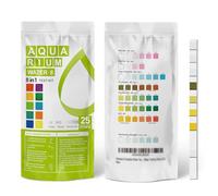 AAWipes - Tiras de prueba de amoníaco para acuario, 8 en 1, 25 tiras, prueba de agua rápida y precisa, pH, carbonato, alcalinidad, dureza, cloro, nitrito, etc. (K02-25)
