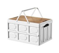 AAXgy Organizador de Maletero para Opel Combo Life 2018-2023 2024 2025 Combo Life, Caja Plegable, con Tapa, Gran Capacidad, Robusto, Cesta de Almacenamiento de Coche, Ahorro de Espacio,C-L-White