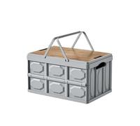 AAXgy Organizador de Maletero para VW Polo 1975-2023 2024 2025 86C 86C2 9N 6R 6C, Caja Plegable, con Tapa, Gran Capacidad, Robusto, Cesta de Almacenamiento de Coche, Ahorro de Espacio,B-M-Grey