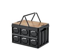 AAXgy Organizador de Maletero para VW Polo 1975-2023 2024 2025 86C 86C2 9N 6R 6C, Caja Plegable, con Tapa, Gran Capacidad, Robusto, Cesta de Almacenamiento de Coche, Ahorro de Espacio,C-L-Black