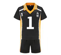 Aayahakawa --Disfraz de cosplay de Haikyuu, traje de cosplay de Hinata Shoyo, camisa y pantalones cortos, uniforme de voleibol de equipo de escuela secundaria, trajes de chándal para adolescentes y