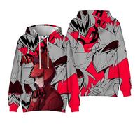 Aayahakawa --Sudadera con capucha y cordón de anime Hazbin Hotel Anime Alastor/Angel Dust con capucha y cordón de ajuste informal, 3, XL