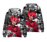 Aayahakawa --Sudadera con capucha y cordón de anime Hazbin Hotel Anime Alastor/Angel Dust con capucha y cordón de ajuste informal, 1, L