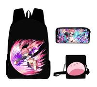 Aayahakawa That Time I Got Reincarnated As A Slime - Mochila de 3 piezas con estampado 3D de anime, mochila de un solo hombro, estuche para lápices para niños y niñas, regalos de cumpleaños de