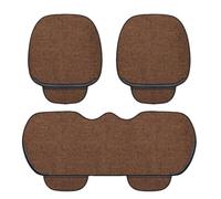 AAZENG Cojín De Asiento De Coche para Kia Rio (DC JB UB YB 2000-2025 2026),Funda Transpirable De Tela De Lino Antideslizante Protector De Asiento con Bolsillo De Almacenamiento,Brown