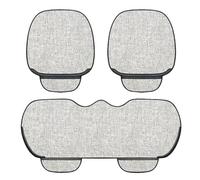 AAZENG Cojín De Asiento De Coche para Kia Rio (DC JB UB YB 2000-2025 2026),Funda Transpirable De Tela De Lino Antideslizante Protector De Asiento con Bolsillo De Almacenamiento,White