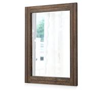 AAZZKANG Espejo de madera rústica de 50 x 40 cm, rectangular, decorativo, con marco, para dormitorio, sala de estar, baño, espejo colgante