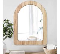 AAZZKANG Espejo rústico de madera con arco grande - Espejo decorativo de pared para baño, dormitorio, sala de estar - 50 x 40 cm