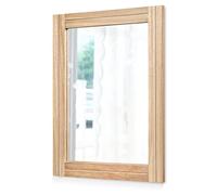 AAZZKANG Espejos rústicos para pared, espejo rectangular con marco de madera, espejo decorativo de 28 x 20 pulgadas, para dormitorio, baño