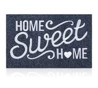 AAZZKANG Home Sweet Home - Felpudo con respaldo de goma antideslizante para interiores y exteriores, ultra absorbente, fácil de limpiar, color gris