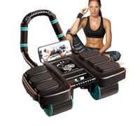 Ab Roller, 4-Wheel Exercise Wheel, Automatic Rebound System, Core Strength Trainer, Non-Slip Handle Design, Smooth Rolling Motion, Compact Fitness Gear, Perfect for Abs Workout, Indoor, 42x36x24cm