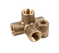 AB Tools Adaptador de tubo de freno de latón de 4 vías M10 x 1 mm para tubo de 3/16 pulgadas
