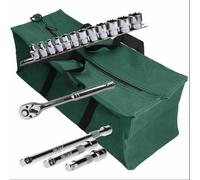 AB Tools Imperial AF Juego de llaves de vaso SAE en pulgadas, 17 unidades, con trinquete de 3/8 pulgadas, bolsa de herramientas