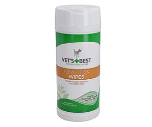 AB Tools Toallitas multiusos Natures con fórmula vegetal para pulgas y garrapatas para perros, 50 toallitas