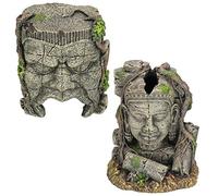 AB Tools - Túnel antiguo para acuario y cabeza de piedra, adorno para tanque de peces