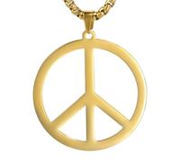 AB Viking Crafts Colgante de acero inoxidable CND símbolo paz paz con cadena y bolsa de joyas | resistencia a la paz hippie, Oro amarillo