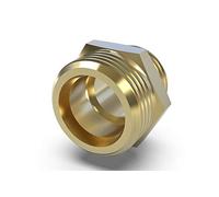 ABA Beul 16002.212.2 Doble pezón reducido con hexágono, latón, 3/4 x 3/8