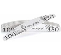 Aba Group 10 limas de uñas profesionales de media luna Flamingo 100/180 Slim, resistentes, para un solo uso, de buena calidad, resistentes a la abrasión, juego de limas de uñas, fabricadas en la UE