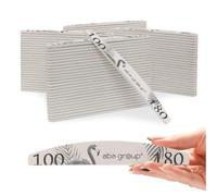 Aba Group 100 limas de uñas profesionales Flaming Creciente 100/180 estándar, desechables, de buena calidad, resistentes a la abrasión, juego de limas, fabricado en la UE