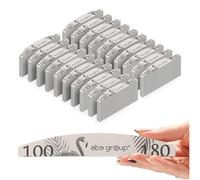 ABA GROUP Lima de uñas 100/180-500 unidades, media luna 2 mm de grosor, herramientas profesionales para uñas de gel y naturales, limas para uñas de gel, lima de uñas de doble cara, juego de archivos