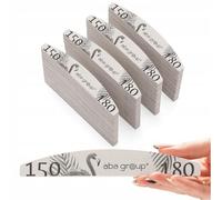 ABA GROUP Lima de uñas 150/180-100 unidades, media luna 4 mm de grosor, herramientas profesionales para uñas de gel y naturales, limas para uñas de gel, lima de uñas de doble cara, juego de archivos