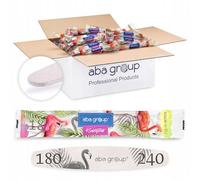 ABA GROUP Lima de uñas Ellipse Flaming 180/240 Slim - 500 unidades en lámina para manicura y pedicura - limas de uñas desechables de alta calidad para uñas de gel - Juego de uñas de gel - Ideal para