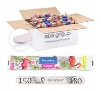 ABA GROUP Lima de uñas - Recta Slim Flaming 150/180 - 500 unidades en papel de aluminio para manicura y pedicura - Limas de uñas desechables de alta calidad para uñas de gel - Juego de uñas de gel -