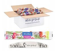 Aba Group Limas de uñas profesionales 100/180 media luna estándar flamenco paquete seguro, juego de limas de uñas para uñas desechables de alta calidad, 500 unidades