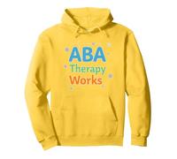 ABA Therapy Works: Profesionales de Apoyo al Autismo Sudadera con Capucha, Unisex para Adultos, Limón, M