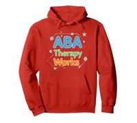 ABA Therapy Works: Profesionales de Apoyo al Autismo Sudadera con Capucha, Unisex para Adultos, Rojo, L