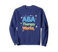 ABA Therapy Works: Profesionales de Apoyo al Autismo Sudadera, Unisex para Adultos, Azul Marino, XL