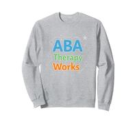 ABA Therapy Works: Profesionales de Apoyo al Autismo Sudadera, Unisex para Adultos, Gris Jaspeado, XL