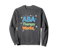 ABA Therapy Works: Profesionales de Apoyo al Autismo Sudadera, Unisex para Adultos, Jaspeado Oscuro, M