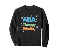 ABA Therapy Works: Profesionales de Apoyo al Autismo Sudadera, Unisex para Adultos, Negro, S