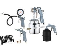 ABAC Set 8 accesorios para compresor G-810AL – pistola pintura, pistola aire, manguera, inflador