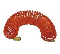 ABAC Manguera espiral para aire comprimido, diámetro exterior 8 mm y diámetro interior 6 mm. Completo con accesorios universales de acoplamiento rápido en los extremos. Longitud 5 metros