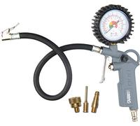 ABAC Pistola Inflador de Neumáticos para Compresor 4 Piezas G-580, Incluye Inflador de Neumáticos con Manómetro y 3 Boquillas de Inflado, Presión Máxima 8 Bar