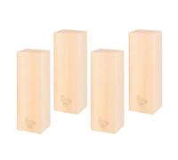 ABACHI WOOD - Bloques de Madera de Tilo para Tallar, Manualidades y Artesanía, 4 Pcs Bloques de Madera de Tilo para Tallar, Manualidades y Artesanía, cuatro de (15 x 5 x 5 cm), Pack 4 unidades