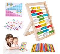 Ábaco, ábaco para niños, Madera de ábaco, 100 Palos para Contar y Tarjetas numéricas para Contar, Juguetes de Madera para Contar, Ideal para Aprender aritmética, competiciones aritméticas