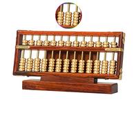 Ábaco Chino,Ábaco,ábaco para matemáticas， Ábaco de Cobre con Cuentas Colección de Arte del ábaco Miniábaco Decoración del hogar Pequeño ábaco de Metal con Base(26.5 * 11 * 1.6cm)