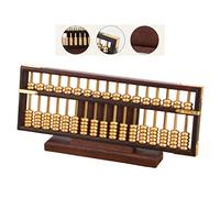 Ábaco chino, colección de arte con cuentas de cobre, herramienta matemática profesional, regalo for decoración del hogar, amarillo, 20 x 8,5 x 2,5 cm (1 unidad)